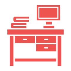 Desk Multicolor Glyph Icon