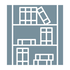 Bookshelf Multicolor Glyph Icon