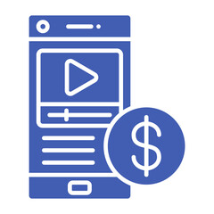 Paid Content Multicolor Glyph Icon