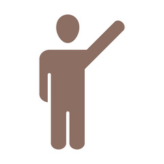 Raise Hand Multicolor Glyph Icon