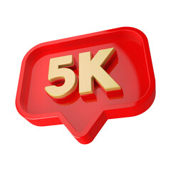 Icon 3d 5k Followers golden