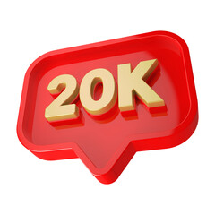 Icon 3d 20k Followers golden