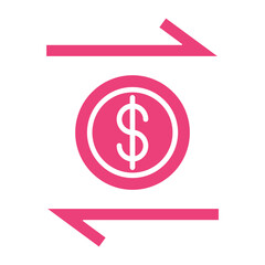 Money Transfer Multicolor Glyph Icon