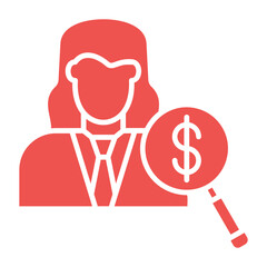 Female Auditor Multicolor Glyph Icon