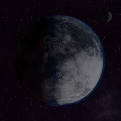 3D illustration of an exoplanet.