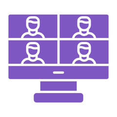 Online Meeting Multicolor Glyph Icon