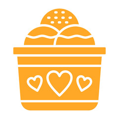 Ice Cream Multicolor Glyph Icon