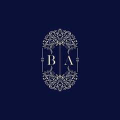 BA organic wedding initial logo design which is good for branding