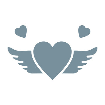 Heart Wing Multicolor Glyph Icon