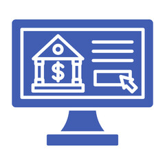 Online Banking Multicolor Glyph Icon