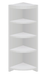 Grey corner rack shelves. vector illustration