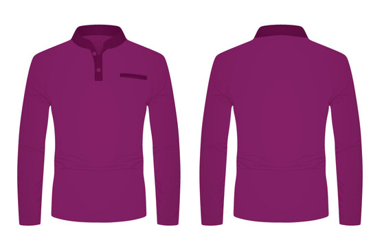 Long Sleeve Purple T Shirt. Vector