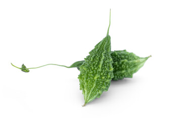 Fototapeta premium Bitter gourd or bitter melon (Momordica Charantia) isolated on white background.