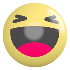 Obraz premium Icon 3d emoji haha social media