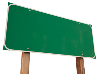 Transparent PNG of Blank Green Road Sign Ready For Your Message.