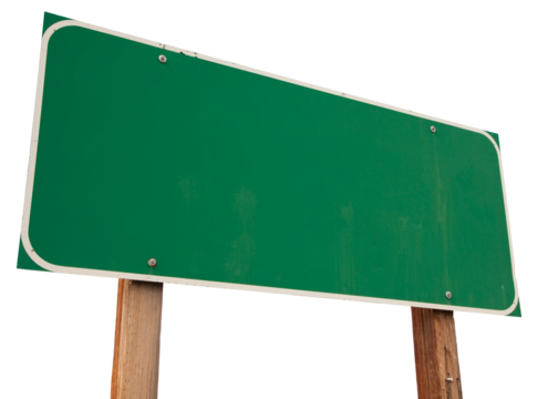 Transparent PNG of Blank Green Road Sign Ready For Your Message.