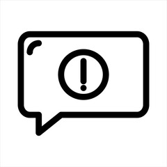 Vector Icons Chat Exclamation Lineal Style. Pixel Perfect and Editable Stroke.