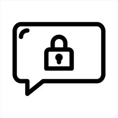 Vector Icons Chat Lock Lineal Style. Pixel Perfect and Editable Stroke.