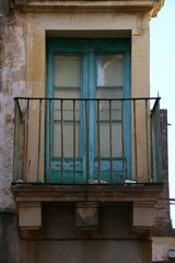 Italy, Salento: Balcony of old house.