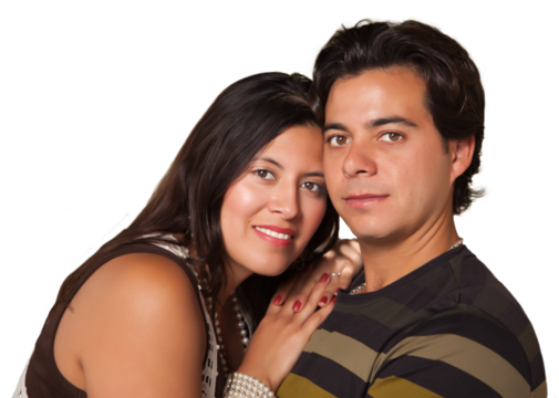 Transparent PNG of Attractive Hispanic Couple Portrait. - Powered by Adobe