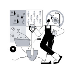 Free from pesticide and herbicide foods abstract concept vector illustration. Organic farming products, natural agriculture method, fertilizer free food, crop rotation, mulching abstract metaphor.