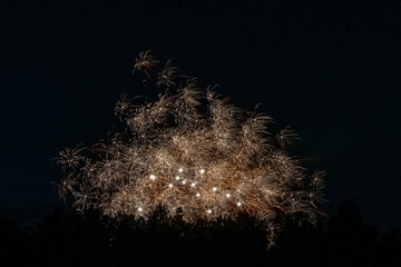 Colorful fireworks at Pullmann City, Eging am See, Bavarian forest, Bavaria, Germany