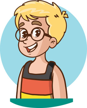 german boy portrait vector drawing