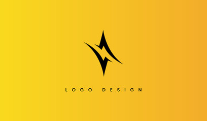 Initial Letter N Lightning Bolt Logo Design. Usable for Business and Company Branding Logos. Flat Vector Logo Design Template Element.
