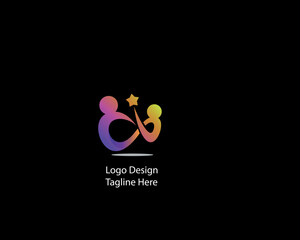 Abstract and simple design logo concept minimalist logo  with gradient colors. modern ideas logo for company and personal use vector file