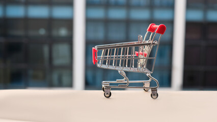 Online shopping, concept shopping cart.