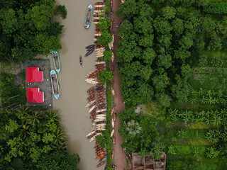 Traditional boat market in barishal,Bangladesh. 