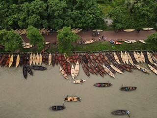Traditional boat market in barishal,Bangladesh. 