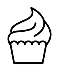 Bakery flat line icon. Bread, cupcake, cake, Donut, Cookie and Pie. Outline sign mascara for mobile concept and web design, store