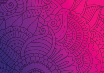 Elegant pink Zentangle pattern featuring complex lines and fluid shapes, offering a striking and artistic background with a touch of sophistication.