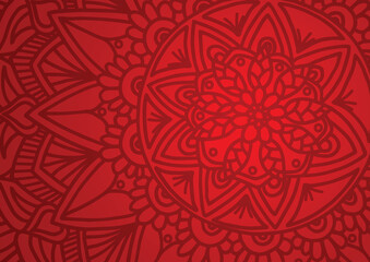 Red Zentangle-inspired abstract pattern with intricate details and flowing shapes, perfect for creative projects and artistic backgrounds.