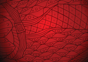 Abstract background illustration with a red Zentangle-inspired pattern, featuring intricate lines and shapes, ideal for creative designs and artistic compositions.