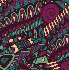 Abstract background illustration featuring a detailed Dark Zentangle-inspired pattern with intricate lines and shapes, perfect for design projects and artistic compositions.
