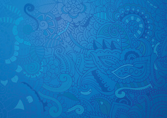 Blue floral abstract pattern. Fashion design for fabric and textile, postcards, wallpaper.