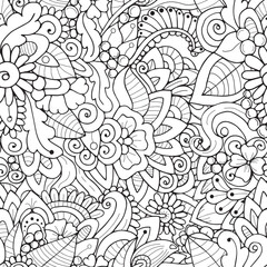 Seamless pattern floral pattern. Zentangle doodle background
