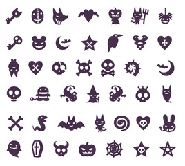 Set of Halloween symbols, icons, and elements