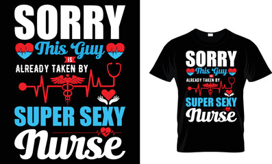 Nurse Typographic T Shirt Design Vector Graphic