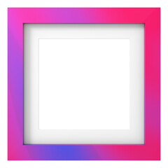 Modern frame. 3D square shape frame. 3D decoration.