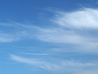 Cirrus clouds in the blue sky