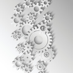Integrated cogs and gears emblem vector illustration