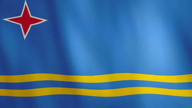 Waving Aruba Flag Animation Background