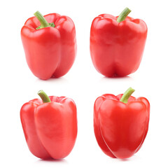 Red bell pepper isolated on white