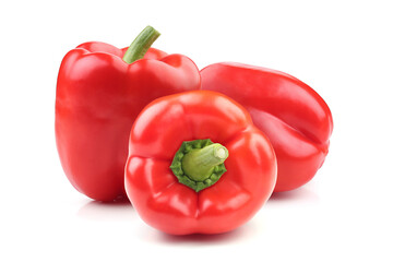 Red bell pepper isolated on white