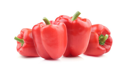 Red bell pepper isolated on white