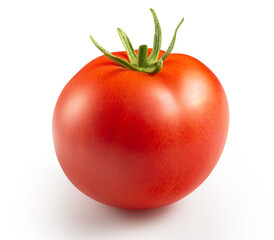 single tomato isolated on white.