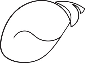 Seashell in One continuous line drawing style for logo or emblem.  Modern simple vector illustration. Hand drawn marine illustrations of seashells. Summer tropical ocean beach style.
